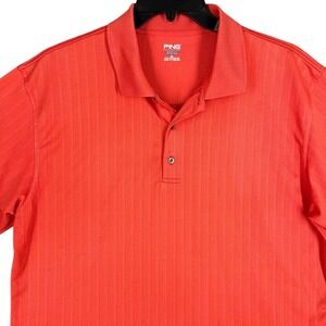PING POLO SHIRT MENS EXTRA LARGE ORANGE GOLFING COLLAR SHORT-SLEEVE PERFORMANCE